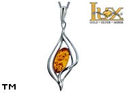 Jewellery SILVER sterling pendant.  Stone: amber. TAG: ; name: P-880; weight: 3.1g.