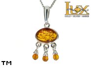 Jewellery SILVER sterling pendant.  Stone: amber. TAG: ; name: P-886; weight: 2g.