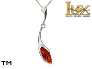 Jewellery SILVER sterling pendant.  Stone: amber. TAG: ; name: P-891; weight: 2g.