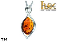 Jewellery SILVER sterling pendant.  Stone: amber. TAG: ; name: P-893; weight: 2.65g.