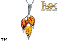 Jewellery SILVER sterling pendant.  Stone: amber. TAG: nature, modern; name: P-896; weight: 2.6g.