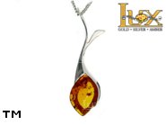 Jewellery SILVER sterling pendant.  Stone: amber. TAG: ; name: P-900; weight: 2.6g.