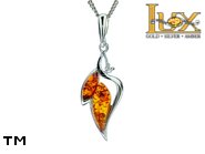 Jewellery SILVER sterling pendant.  Stone: amber. TAG: ; name: P-903; weight: 1.9g.