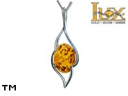 Jewellery SILVER sterling pendant.  Stone: amber. TAG: ; name: P-904-2; weight: 2.6g.