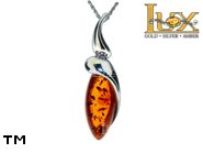 Jewellery SILVER sterling pendant.  Stone: amber. TAG: ; name: P-906; weight: 2.4g.
