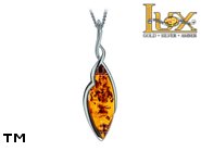 Jewellery SILVER sterling pendant.  Stone: amber. TAG: ; name: P-910; weight: 4.6g.