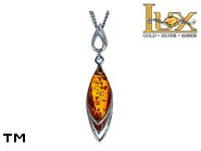 Jewellery SILVER sterling pendant.  Stone: amber. TAG: ; name: P-915; weight: 2.65g.