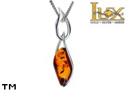 Jewellery SILVER sterling pendant.  Stone: amber. TAG: ; name: P-919; weight: 2.7g.