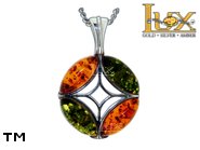 Jewellery SILVER sterling pendant.  Stone: amber. TAG: ; name: P-921; weight: 3.2g.