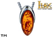 Jewellery SILVER sterling pendant.  Stone: amber. TAG: ; name: P-924; weight: 1.3g.