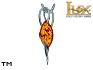 Jewellery SILVER sterling pendant.  Stone: amber. TAG: ; name: P-931; weight: 2.2g.