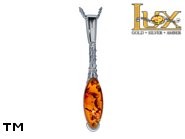 Jewellery SILVER sterling pendant.  Stone: amber. TAG: ; name: P-932; weight: 2.4g.