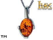 Jewellery SILVER sterling pendant.  Stone: amber. TAG: ; name: P-935; weight: 2.3g.