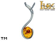 Jewellery SILVER sterling pendant.  Stone: amber. TAG: ; name: P-936; weight: 2.3g.