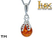 Jewellery SILVER sterling pendant.  Stone: amber. TAG: animals; name: P-943; weight: 1.8g.