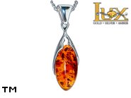 Jewellery SILVER sterling pendant.  Stone: amber. TAG: ; name: P-944-2; weight: 1.75g.