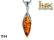 Jewellery SILVER sterling pendant.  Stone: amber. TAG: ; name: P-944; weight: 2.6g.