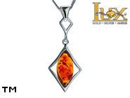 Jewellery SILVER sterling pendant.  Stone: amber. TAG: ; name: P-945; weight: 2.9g.