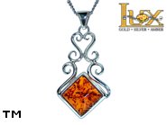 Jewellery SILVER sterling pendant.  Stone: amber. TAG: clasic; name: P-950; weight: 4.5g.