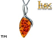 Jewellery SILVER sterling pendant.  Stone: amber. TAG: ; name: P-951; weight: 2.4g.