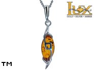 Jewellery SILVER sterling pendant.  Stone: amber. TAG: ; name: P-952; weight: 1.95g.