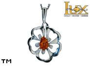 Jewellery SILVER sterling pendant.  Stone: amber. TAG: nature; name: P-956-1; weight: 2.3g.