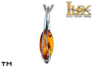 Jewellery SILVER sterling pendant.  Stone: amber. TAG: ; name: P-958; weight: 2g.