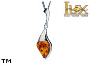 Jewellery SILVER sterling pendant.  Stone: amber. TAG: ; name: P-960; weight: 2.6g.