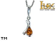 Jewellery SILVER sterling pendant.  Stone: amber. TAG: ; name: P-963; weight: 1.8g.