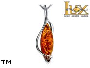 Jewellery SILVER sterling pendant.  Stone: amber. TAG: ; name: P-970; weight: 3g.