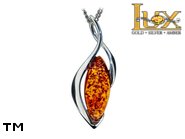 Jewellery SILVER sterling pendant.  Stone: amber. TAG: ; name: P-971; weight: 2.1g.