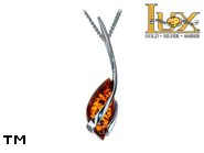 Jewellery SILVER sterling pendant.  Stone: amber. TAG: ; name: P-972; weight: 2.3g.