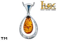 Jewellery SILVER sterling pendant.  Stone: amber. TAG: ; name: P-974; weight: 3.8g.