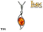 Jewellery SILVER sterling pendant.  Stone: amber. TAG: ; name: P-975; weight: 1.5g.