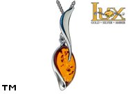 Jewellery SILVER sterling pendant.  Stone: amber. TAG: ; name: P-976; weight: 3.2g.