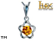 Jewellery SILVER sterling pendant.  Stone: amber. TAG: nature; name: P-980; weight: 1.6g.
