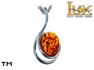 Jewellery SILVER sterling pendant.  Stone: amber. TAG: ; name: P-981; weight: 1.4g.