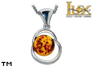 Jewellery SILVER sterling pendant.  Stone: amber. TAG: modern; name: P-982; weight: 2.5g.