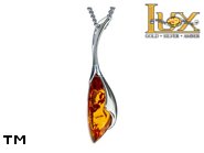 Jewellery SILVER sterling pendant.  Stone: amber. TAG: ; name: P-984; weight: 2.2g.