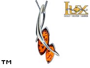 Jewellery SILVER sterling pendant.  Stone: amber. TAG: modern; name: P-995-2; weight: 3.3g.