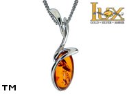 Jewellery SILVER sterling pendant.  Stone: amber. TAG: ; name: P-998-2; weight: 2.3g.