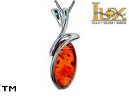 Jewellery SILVER sterling pendant.  Stone: amber. TAG: ; name: P-998; weight: 2.6g.