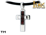 Jewellery SILVER sterling pendant.  Stone: amber. TAG: cross, modern; name: P-A08-1; weight: 3.1g.
