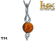 Jewellery SILVER sterling pendant.  Stone: amber. TAG: ; name: P-A20; weight: 2.95g.