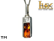 Jewellery SILVER sterling pendant.  Stone: amber. TAG: ; name: P-A26-2; weight: 3g.