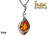 Jewellery SILVER sterling pendant.  Stone: amber. TAG: ; name: P-A34; weight: 2g.