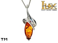 Jewellery SILVER sterling pendant.  Stone: amber. TAG: ; name: P-A39; weight: 3.1g.