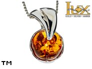 Jewellery SILVER sterling pendant.  Stone: amber. TAG: nature; name: P-A44; weight: 3.4g.