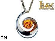 Jewellery SILVER sterling pendant.  Stone: amber. TAG: ; name: P-A49; weight: 2.3g.