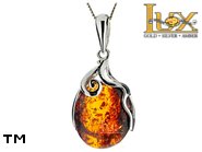Jewellery SILVER sterling pendant.  Stone: amber. TAG: ; name: P-A50; weight: 5.95g.